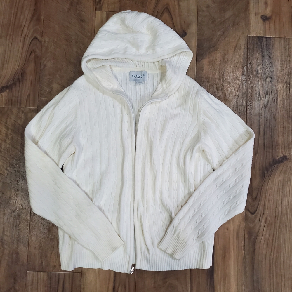 Cozy Cream Cable Knit Hoodie